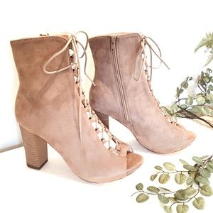 Lace Up Heeled Boots